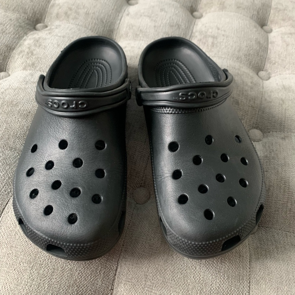CROCS Black Perforated Slip-Ons